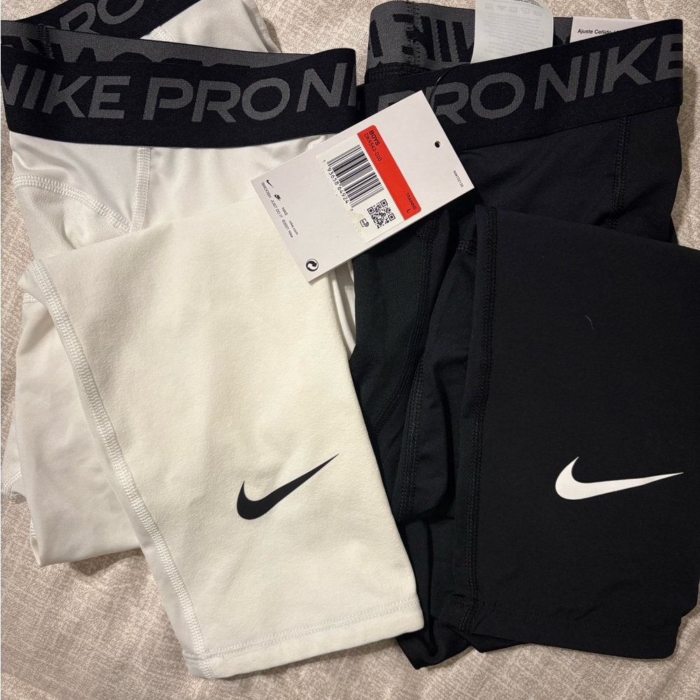 Nike Kids Black and White Shorts